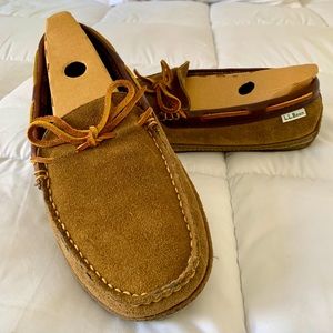 LL Bean Suede with Leather Trim Slippers